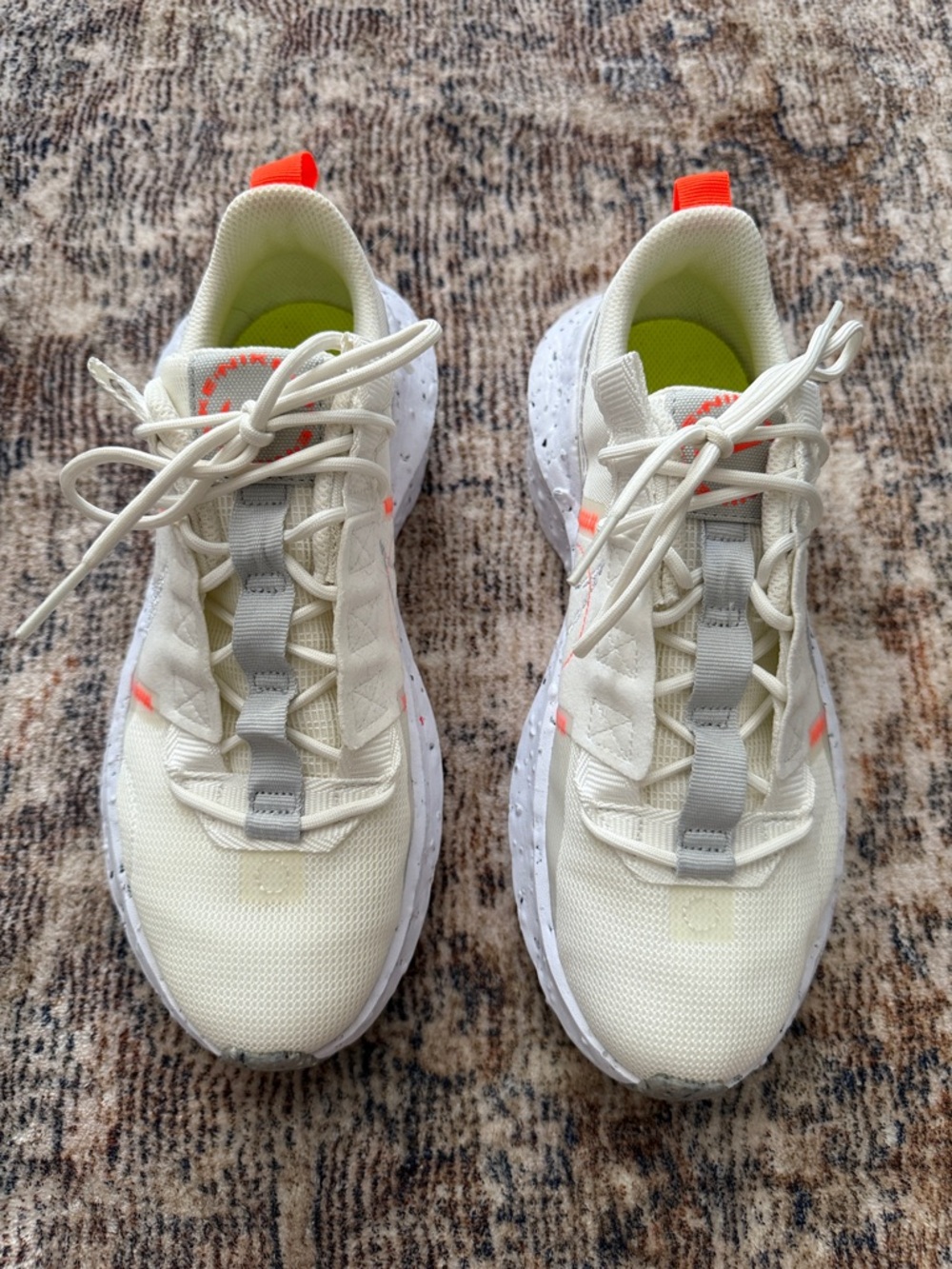 Nike - Crater Impact- Athletic Sneakers - White/Cream/Neon